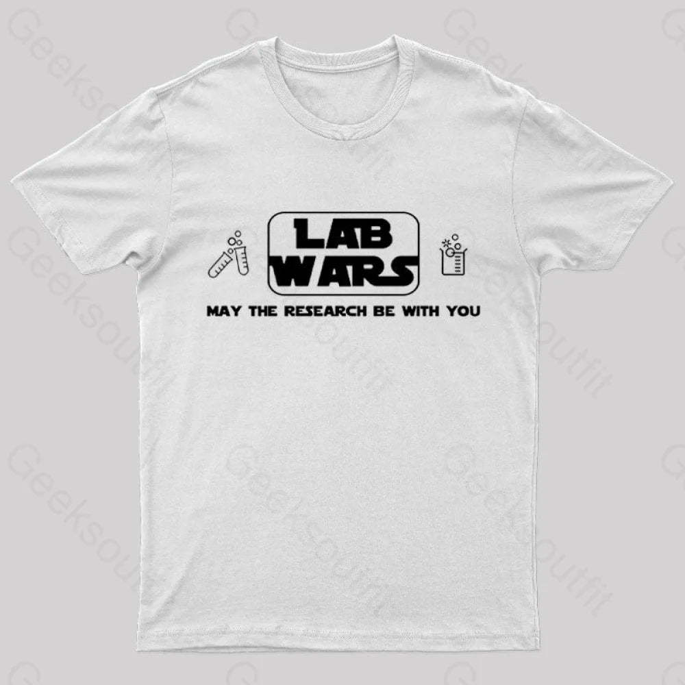 Lab Wars May The Research Be With You Nerd T-Shirt White / S