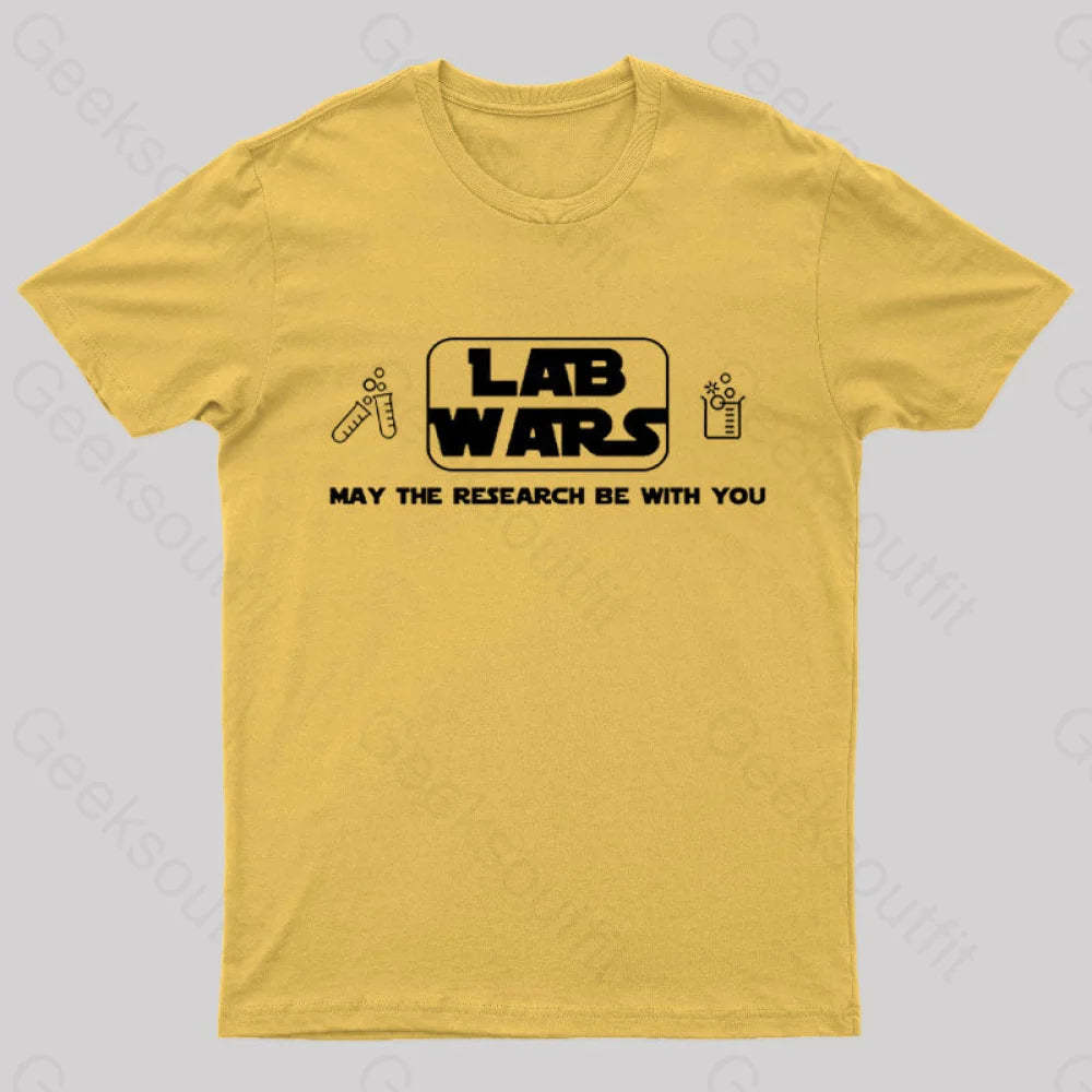 Lab Wars May The Research Be With You Nerd T-Shirt Yellow / S