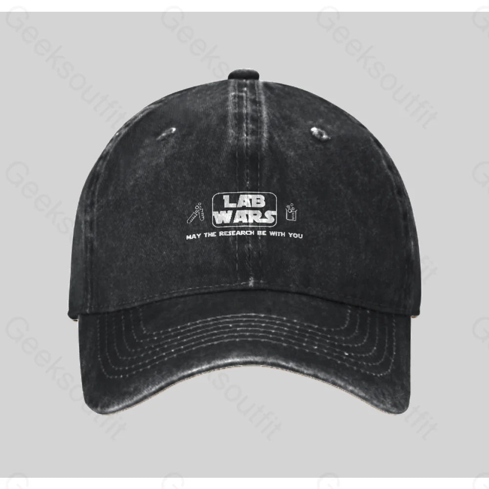 Lab Wars May The Research Be With You Washed Vintage Baseball Cap Black