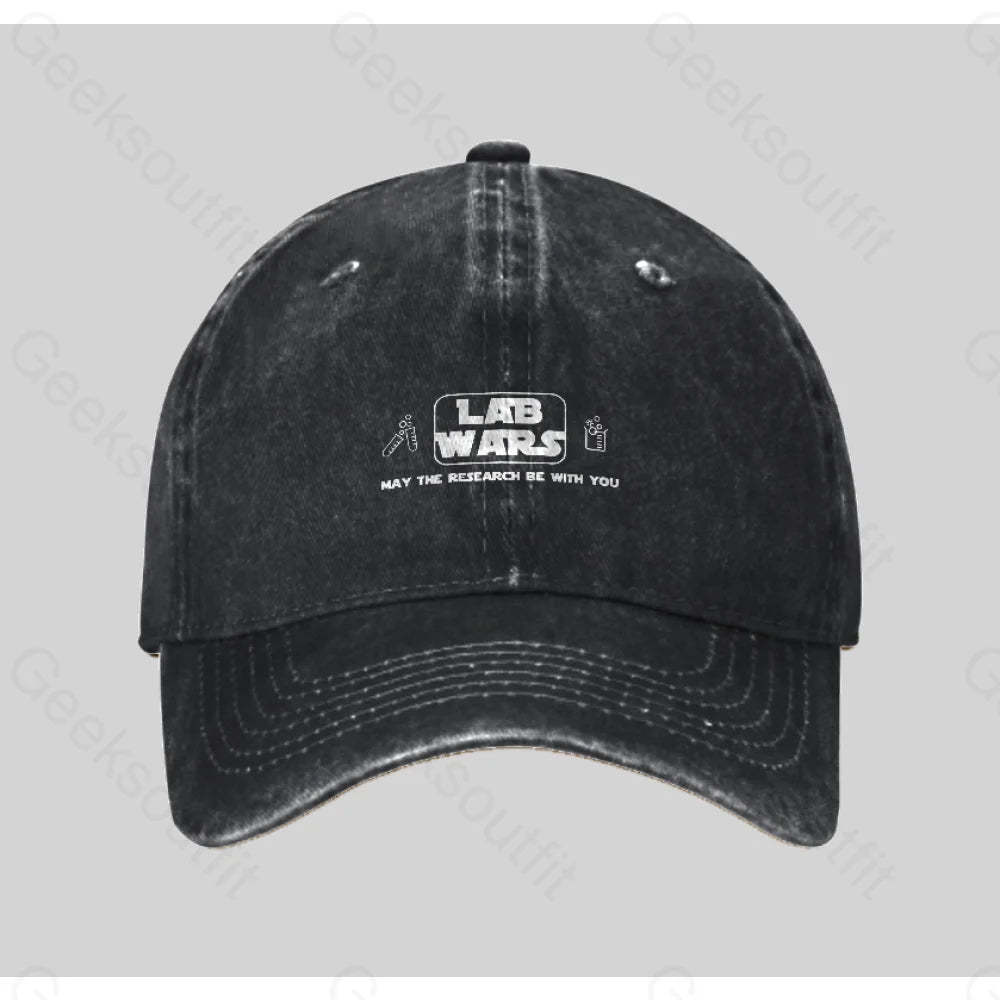 Lab Wars May The Research Be With You Washed Vintage Baseball Cap Black