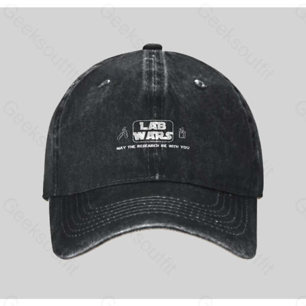 Lab Wars May The Research Be With You Washed Vintage Baseball Cap Black