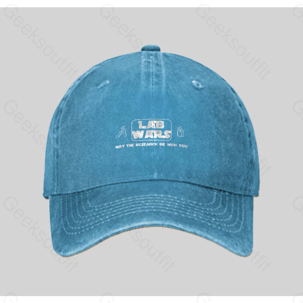 Lab Wars May The Research Be With You Washed Vintage Baseball Cap Blue