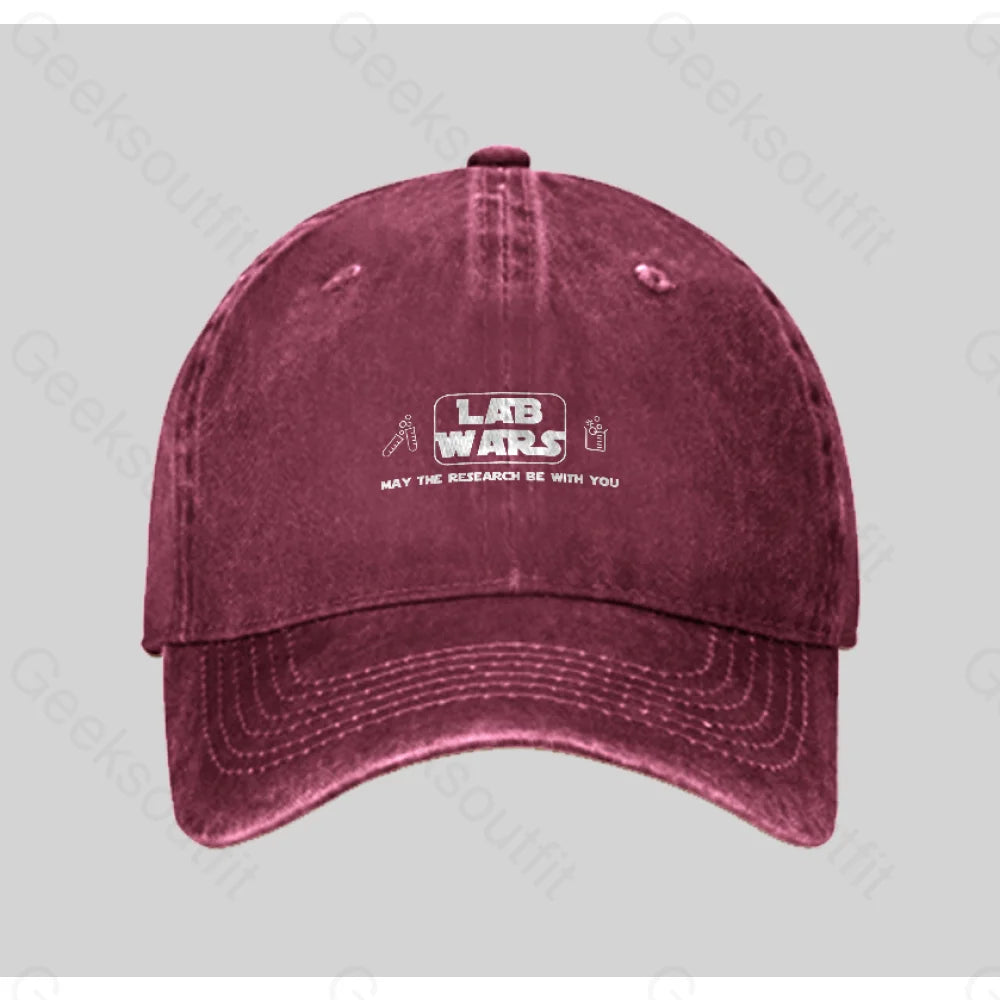 Lab Wars May The Research Be With You Washed Vintage Baseball Cap Red