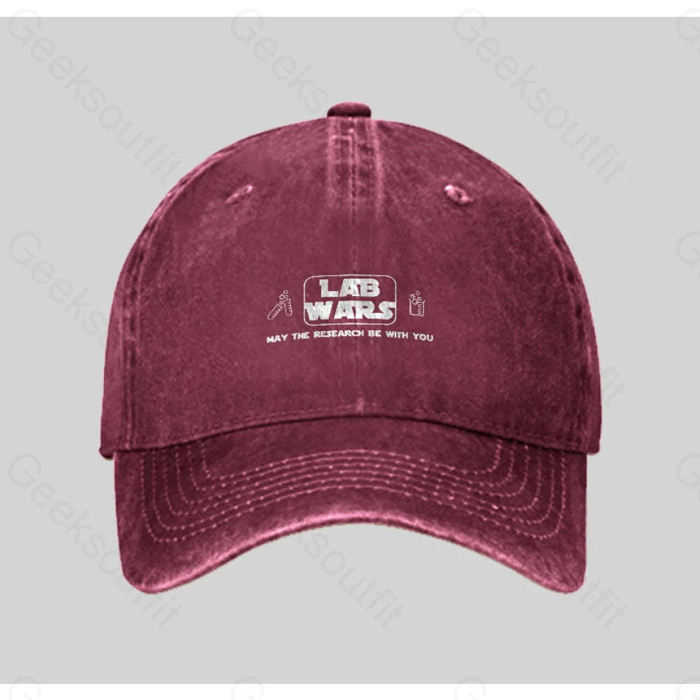 Lab Wars May The Research Be With You Washed Vintage Baseball Cap Red
