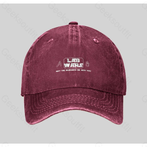 Lab Wars May The Research Be With You Washed Vintage Baseball Cap Red