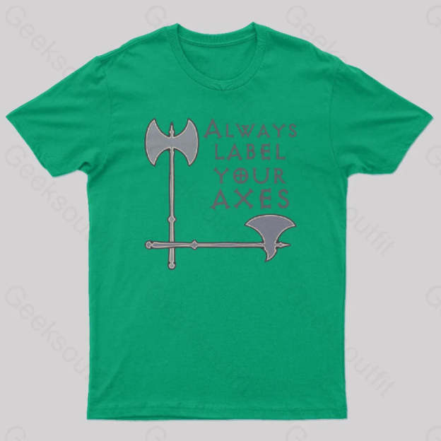 Label Your Axes Funny Math Geek T-Shirt Green / S