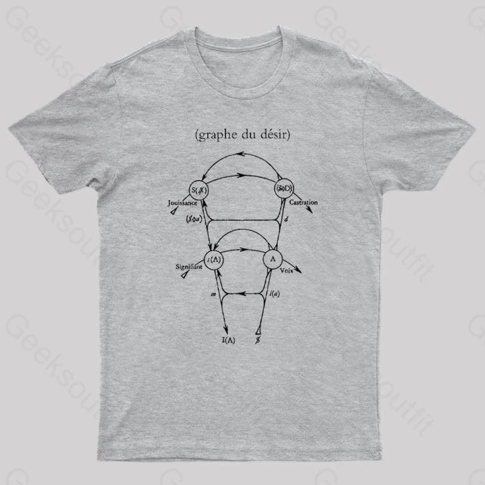 Lacan’s Graph Of Desire Geek T-Shirt Grey / S