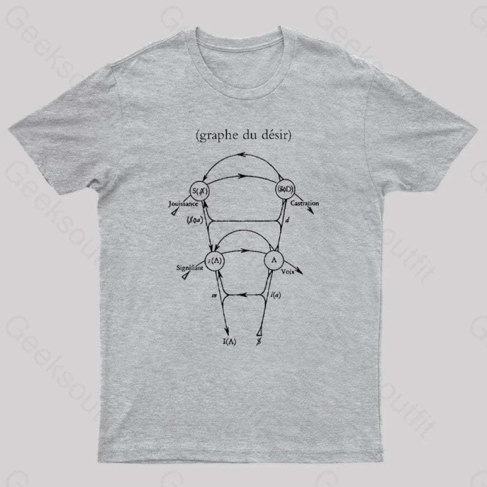 Lacan’s Graph Of Desire Geek T-Shirt Grey / S