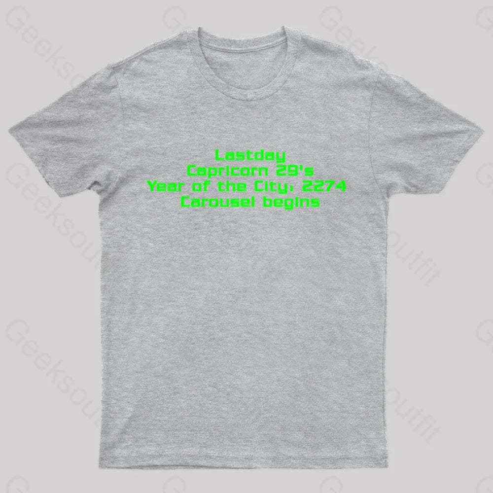 Last Day Carousel Begins Geek T-Shirt Grey / S