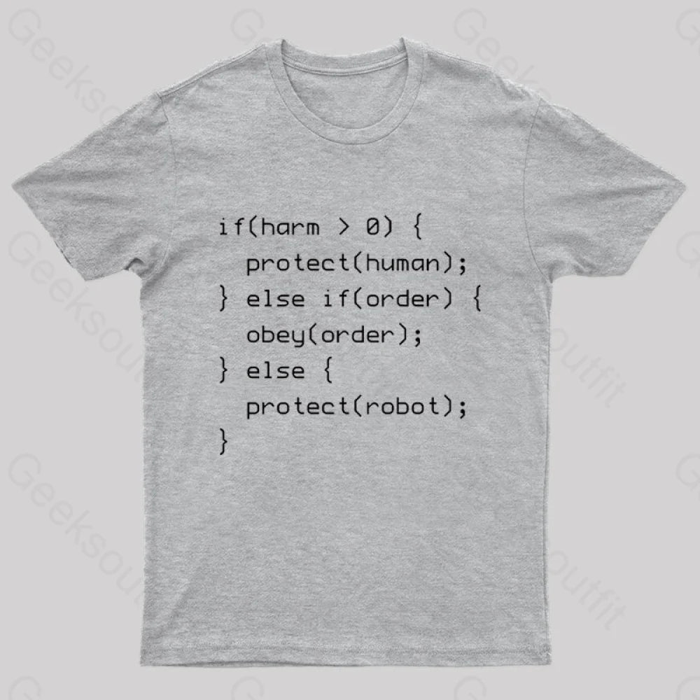 Laws Of Robotics Nerd T-Shirt Grey / S