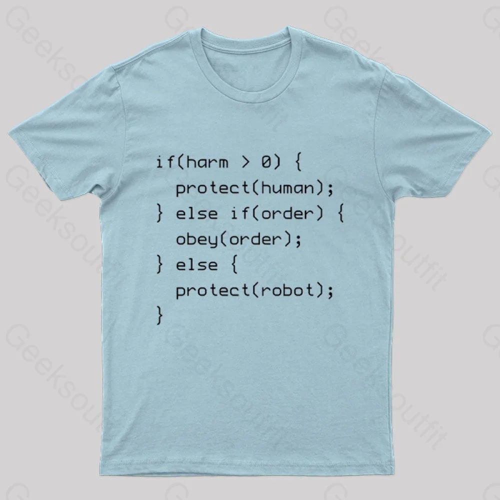 Laws Of Robotics Nerd T-Shirt Light Blue / S