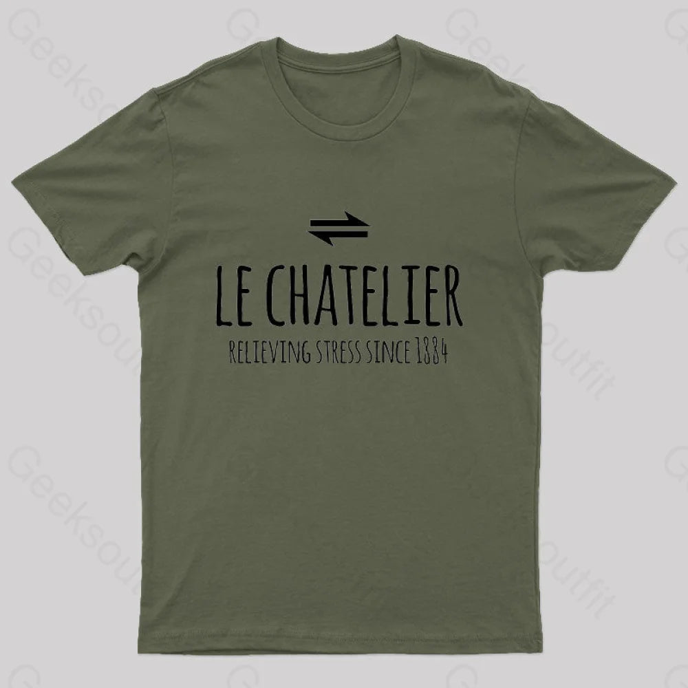 Le Chateliers Principle Funny Chemistry Joke T-Shirt Army Green / S