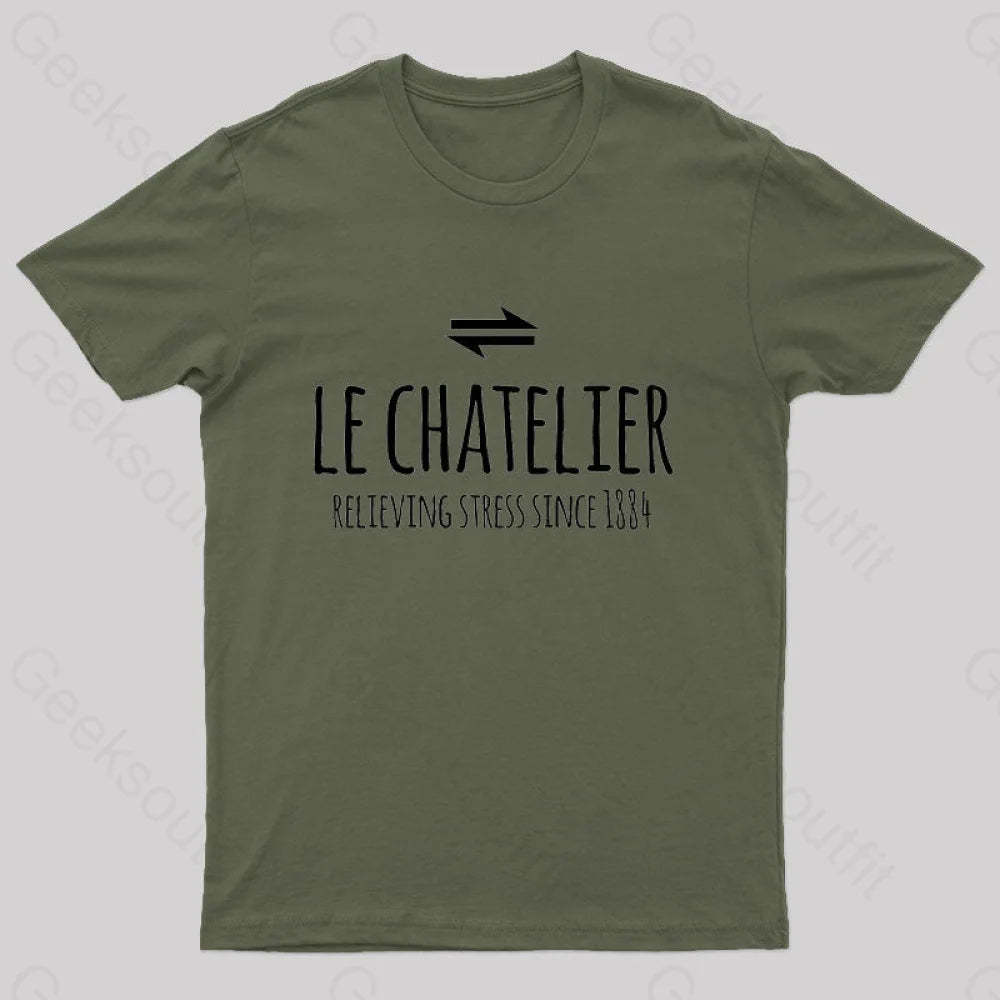 Le Chateliers Principle Funny Chemistry Joke T-Shirt Army Green / S