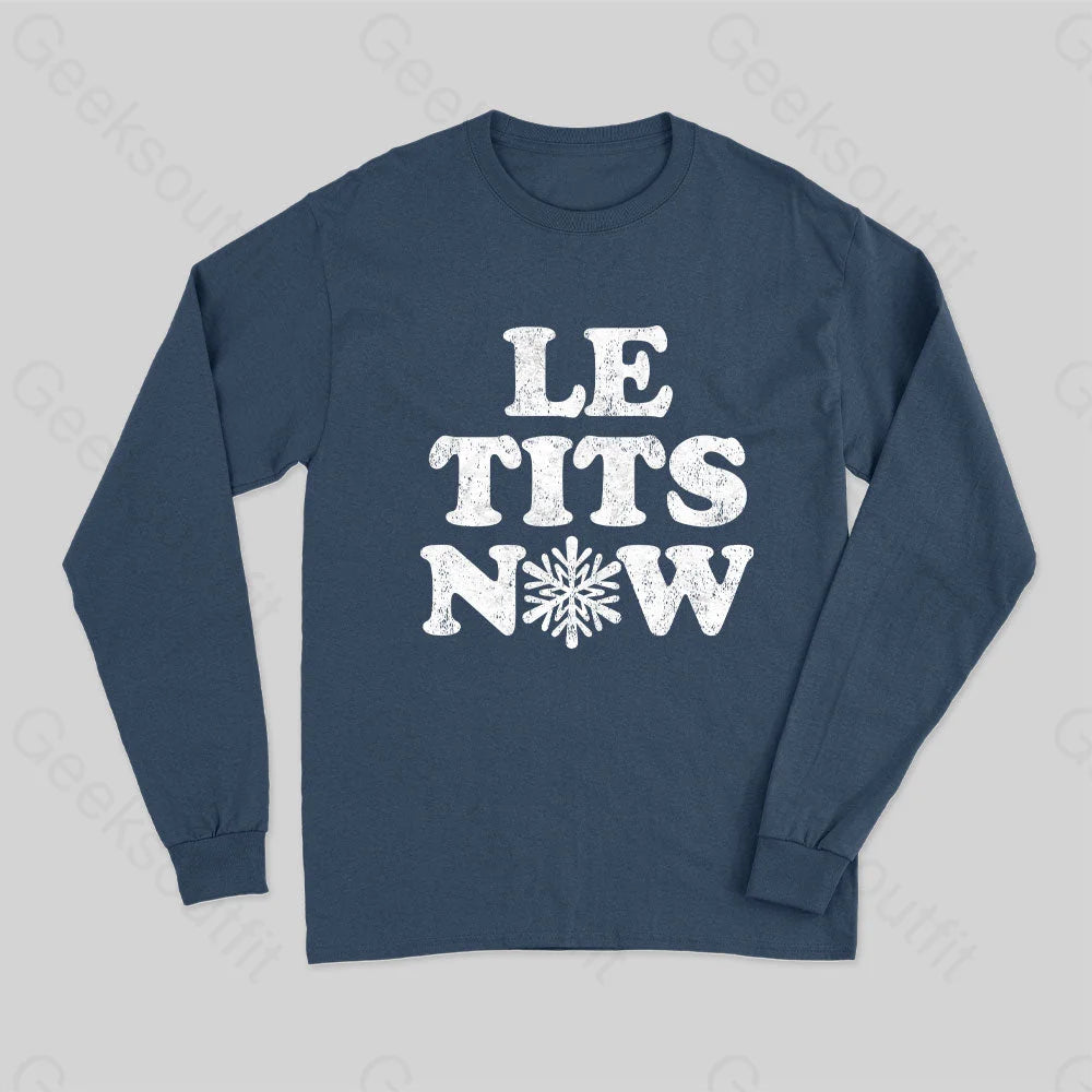 Le Tits Now Long Sleeve T-Shirt Navy / S