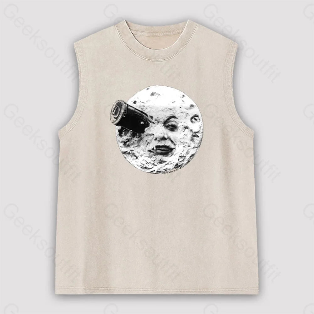 Le Voyage Dans La Lune Unisex Washed Tank Apricot / S