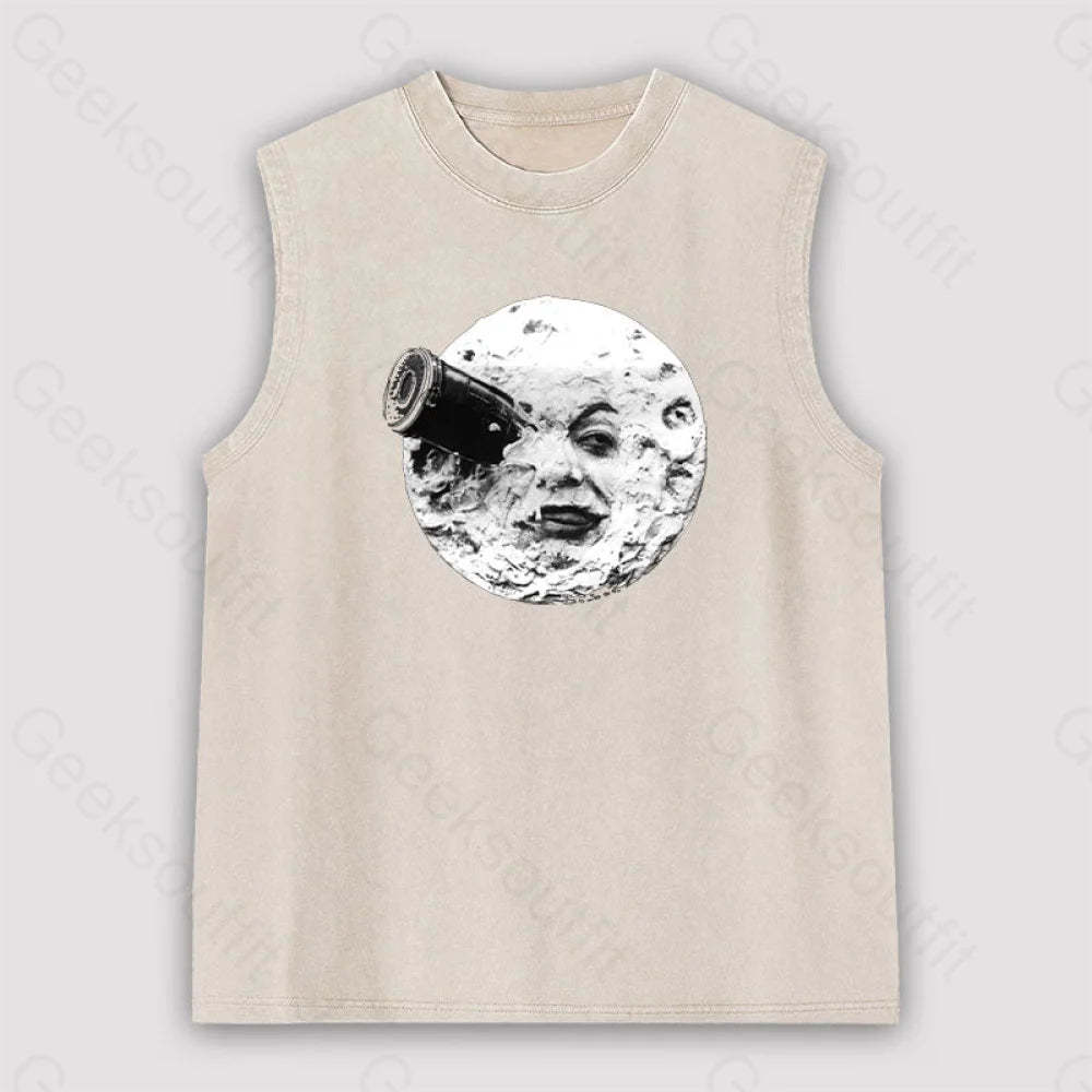 Le Voyage Dans La Lune Unisex Washed Tank Apricot / S