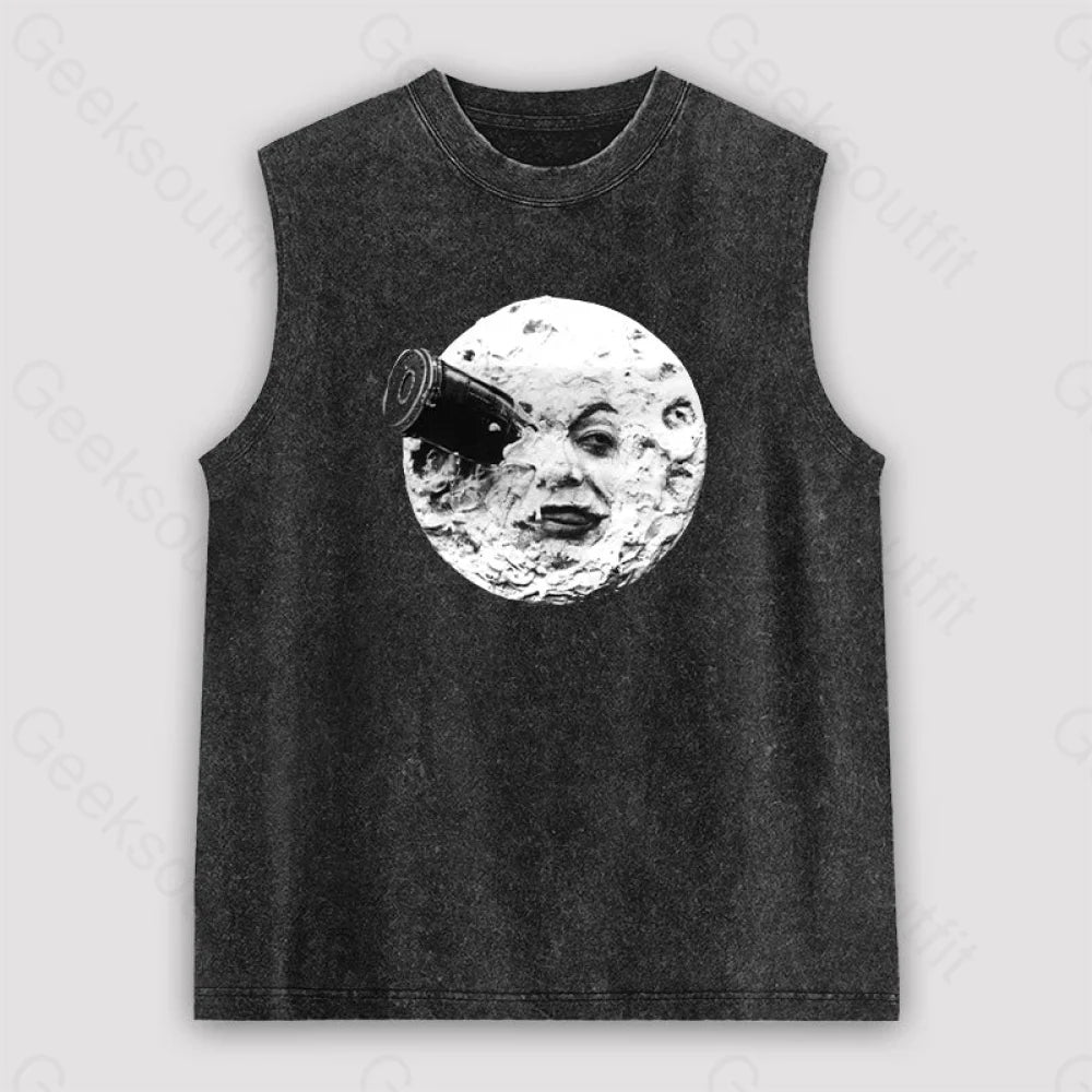 Le Voyage Dans La Lune Unisex Washed Tank Black / S