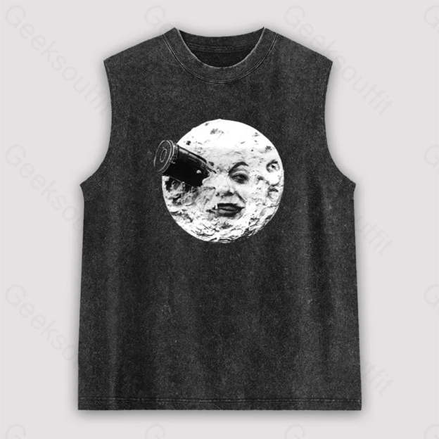 Le Voyage Dans La Lune Unisex Washed Tank Black / S