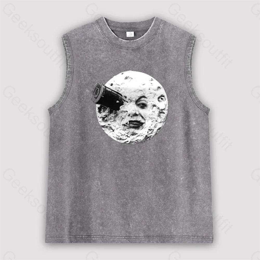 Le Voyage Dans La Lune Unisex Washed Tank Grey / S