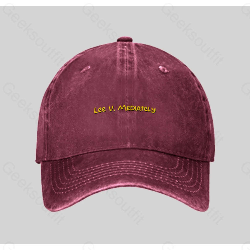 Lee V Mediately Washed Vintage Baseball Cap Red