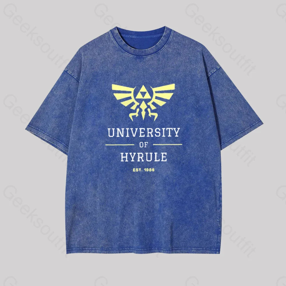 Legend Of Zelda Geek Washed T-Shirt Blue / S