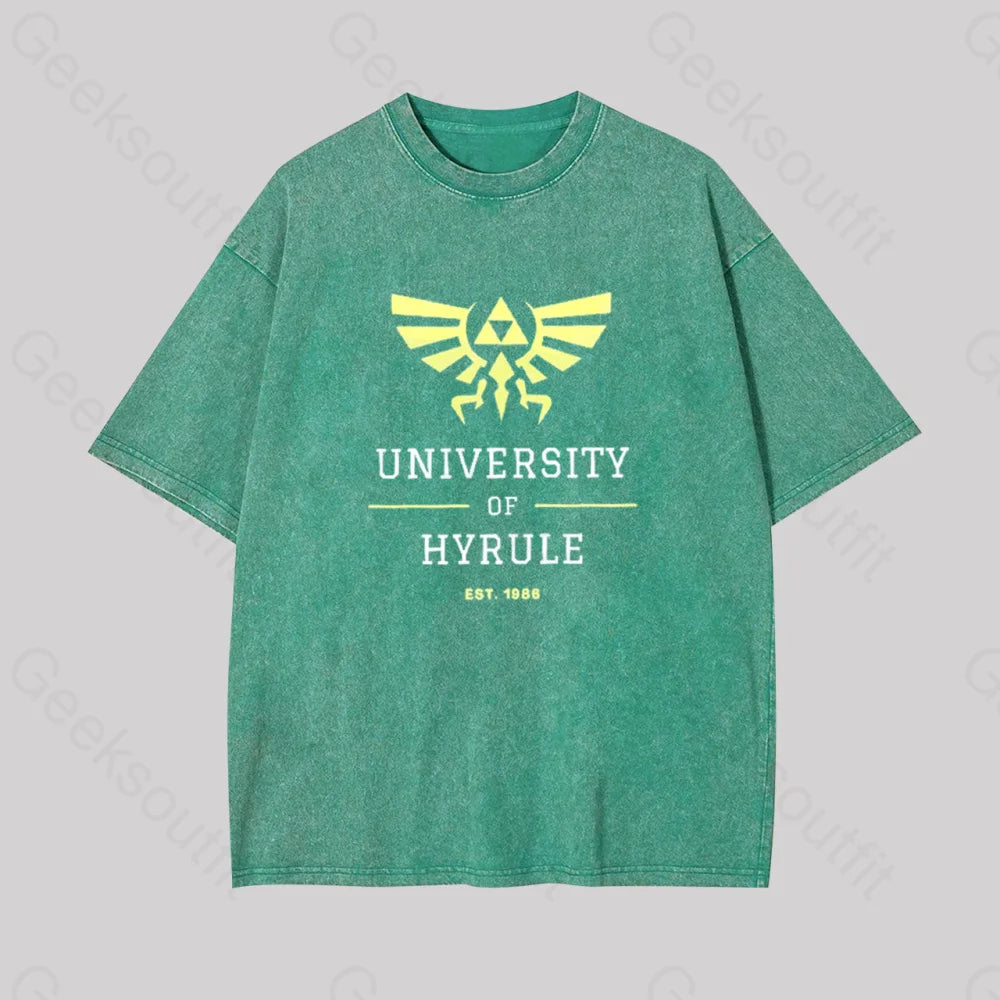 Legend Of Zelda Geek Washed T-Shirt Grass Green / S