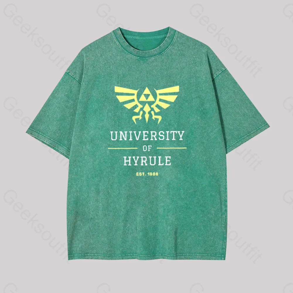 Legend Of Zelda Geek Washed T-Shirt Grass Green / S