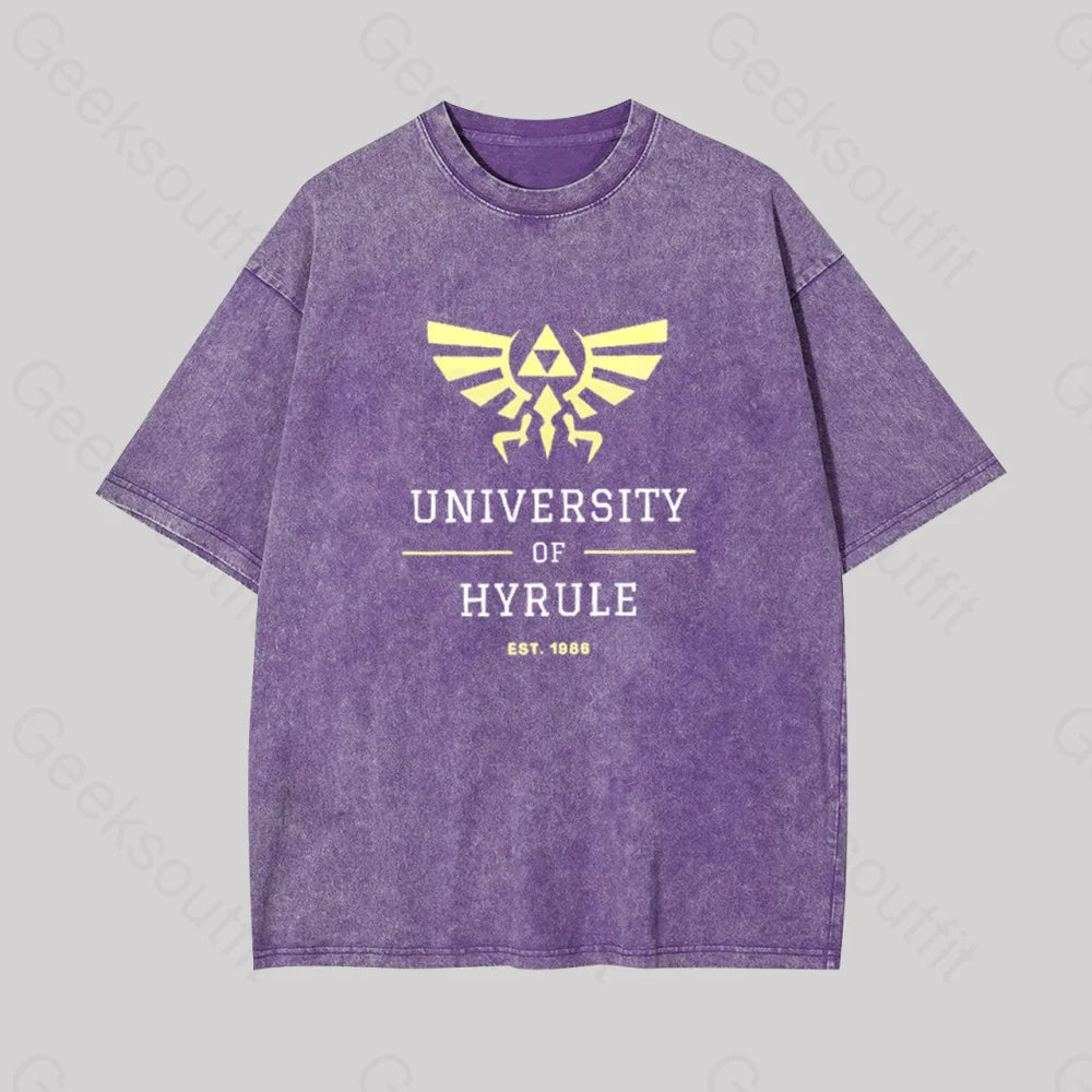 Legend Of Zelda Geek Washed T-Shirt Purple / S