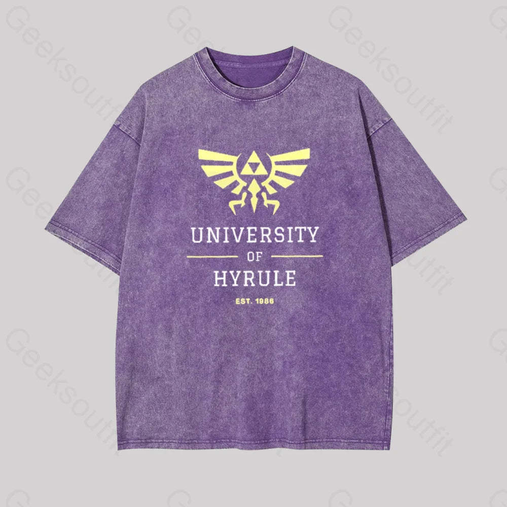 Legend Of Zelda Geek Washed T-Shirt Purple / S