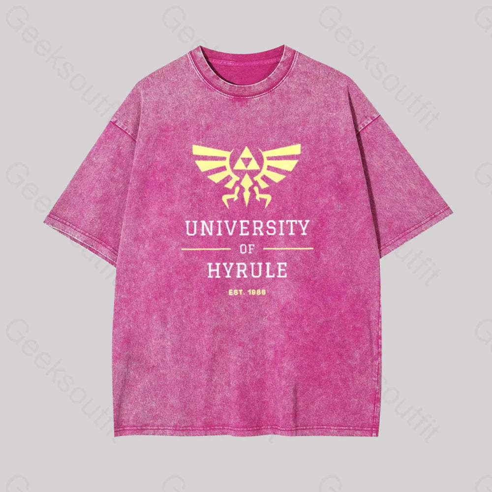 Legend Of Zelda Geek Washed T-Shirt Rose Red / S