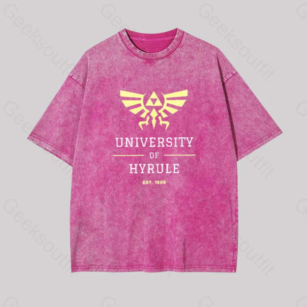 Legend Of Zelda Geek Washed T-Shirt Rose Red / S