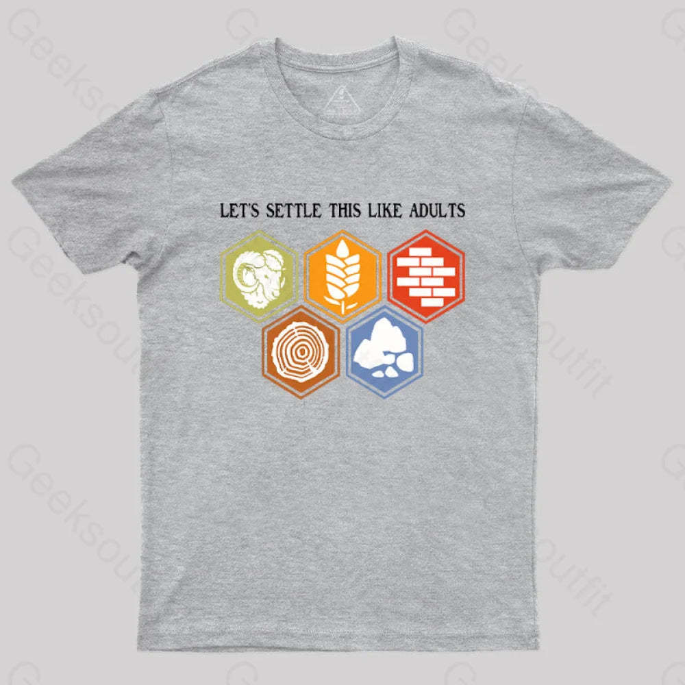 Let’s Settle This Like Adults Geek T-Shirt Grey / S