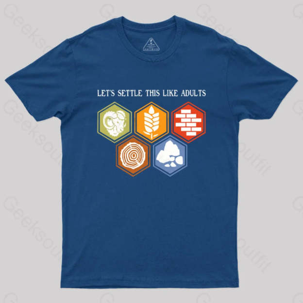 Let’s Settle This Like Adults Geek T-Shirt Navy / S