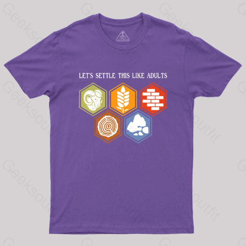 Let’s Settle This Like Adults Geek T-Shirt Purple / S