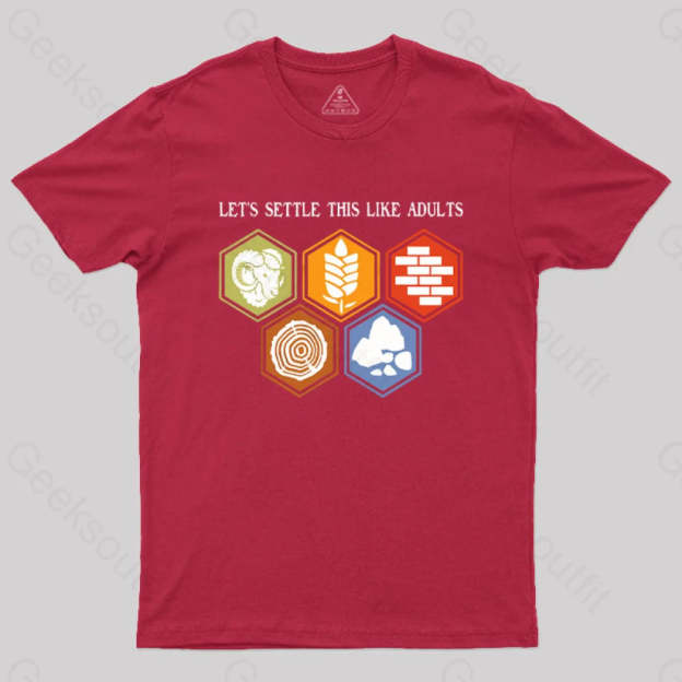 Let’s Settle This Like Adults Geek T-Shirt Red / S