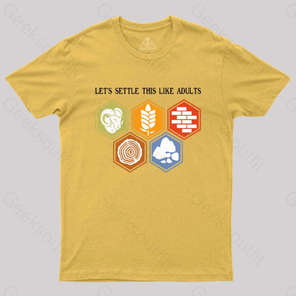 Let’s Settle This Like Adults Geek T-Shirt Yellow / S