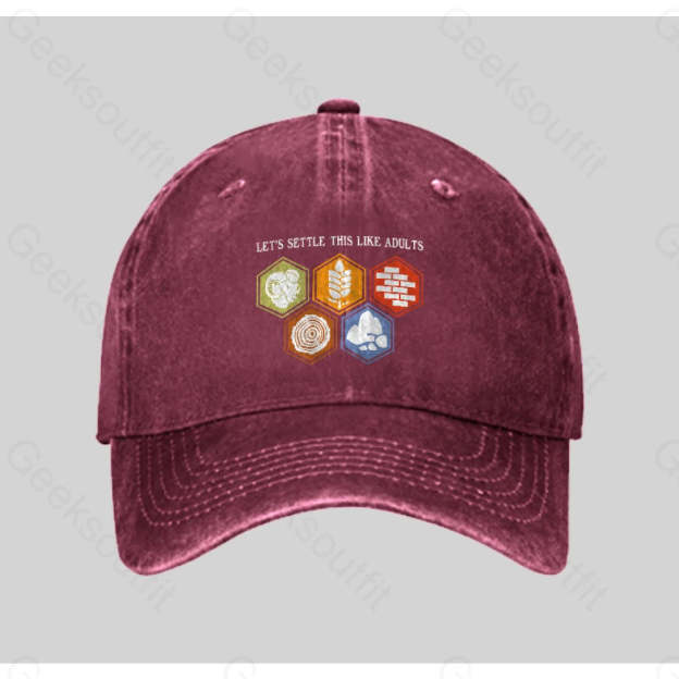 Let¡¯s Settle This Like Adults Washed Vintage Baseball Cap Red