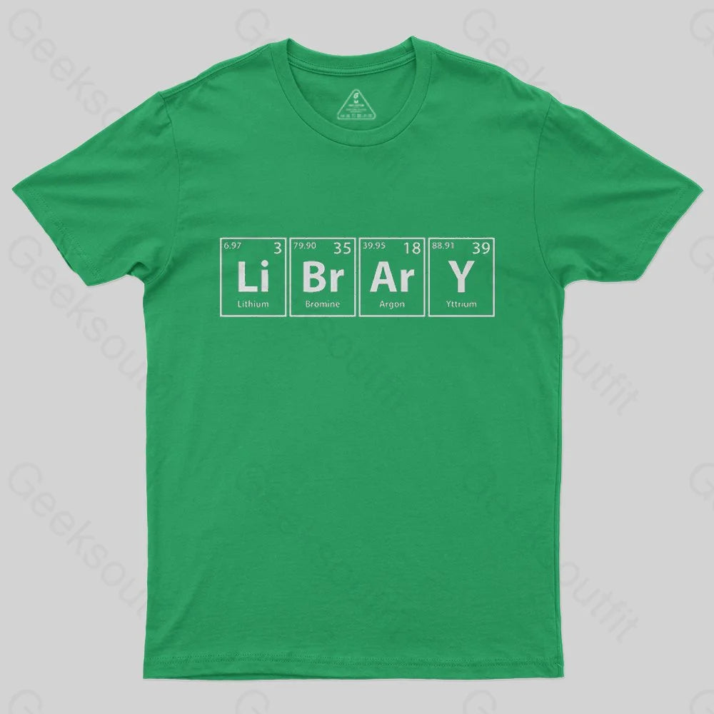 Library (Li-Br-Ar-Y) Periodic Elements T-Shirt - Geeksoutfit