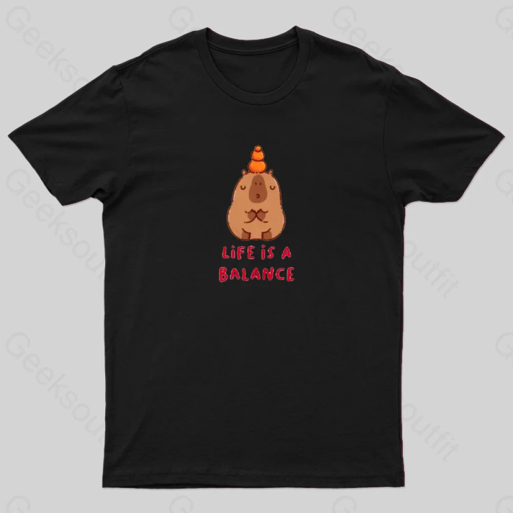 Life Is Balance T-Shirt Black / S