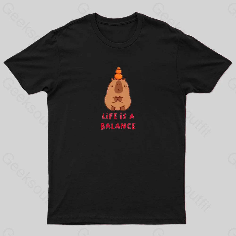 Life Is Balance T-Shirt Black / S