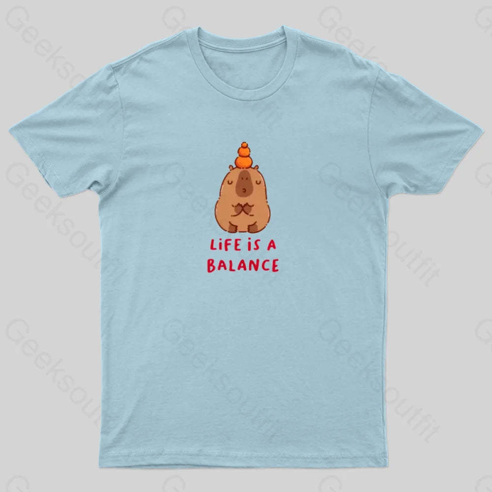 Life Is Balance T-Shirt Light Blue / S