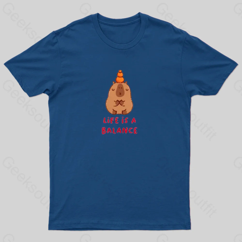 Life Is Balance T-Shirt Navy / S
