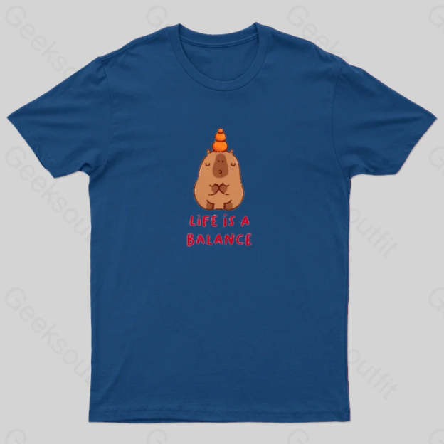 Life Is Balance T-Shirt Navy / S
