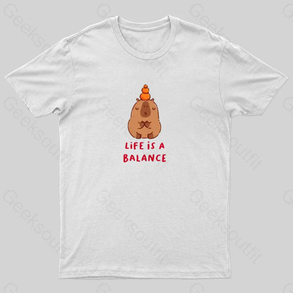 Life Is Balance T-Shirt White / S