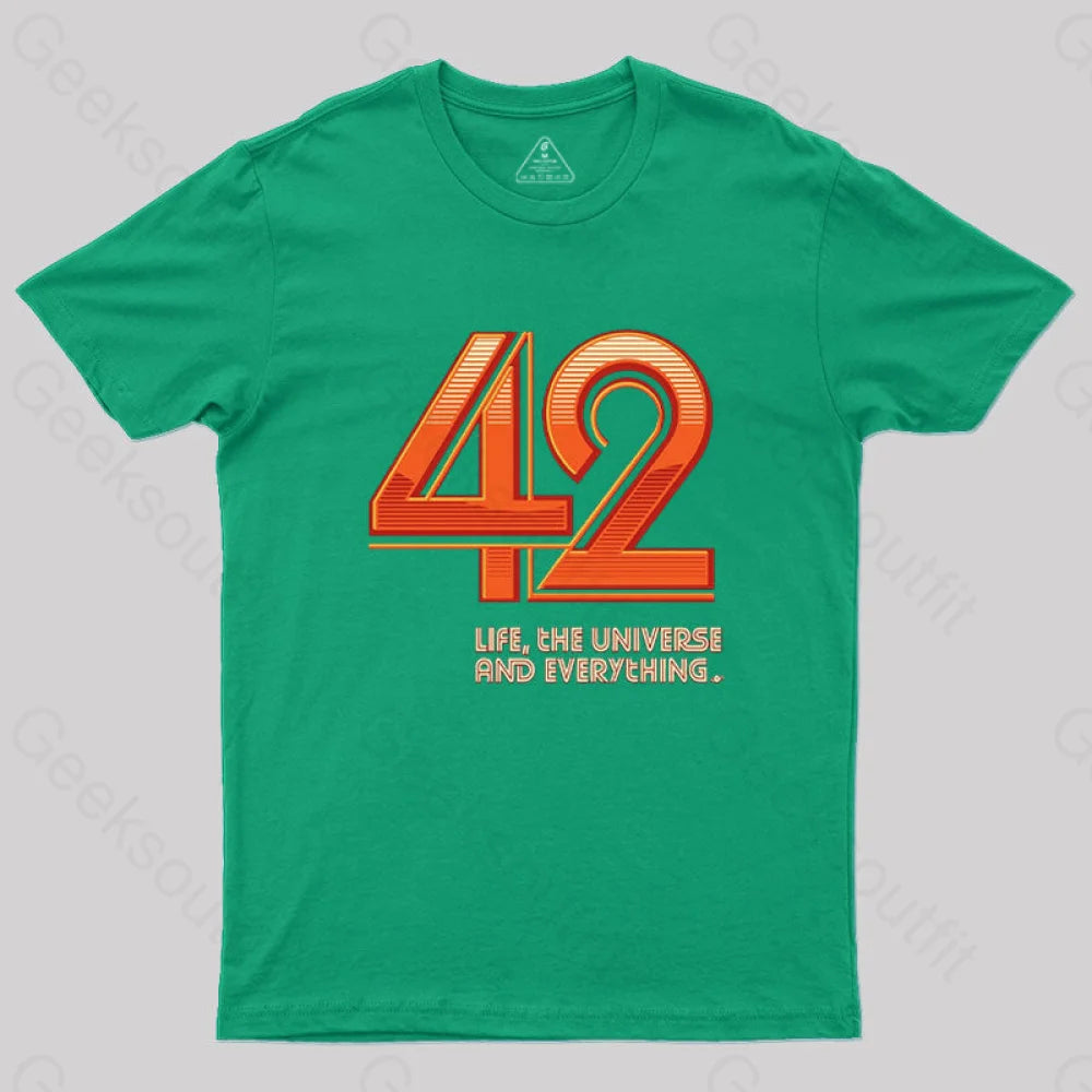 Life The Universe And Everything T-Shirt Green / S