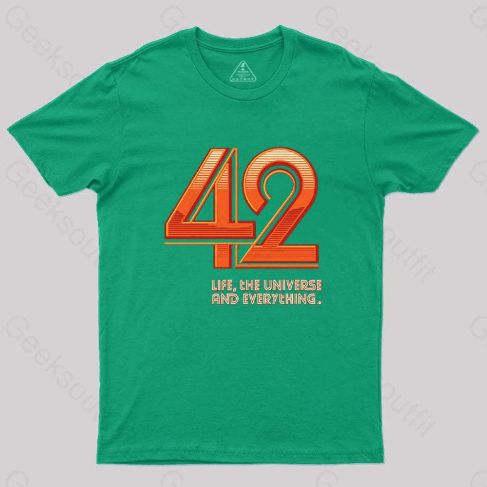 Life The Universe And Everything T-Shirt Green / S