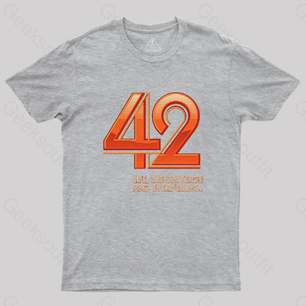 Life The Universe And Everything T-Shirt Grey / S