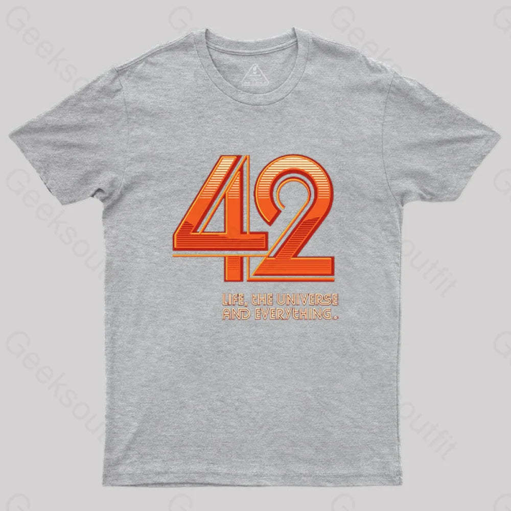 Life The Universe And Everything T-Shirt Grey / S