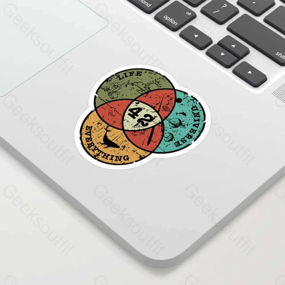Life The Universe & Everything Nerdy Graphic Geek Sticker
