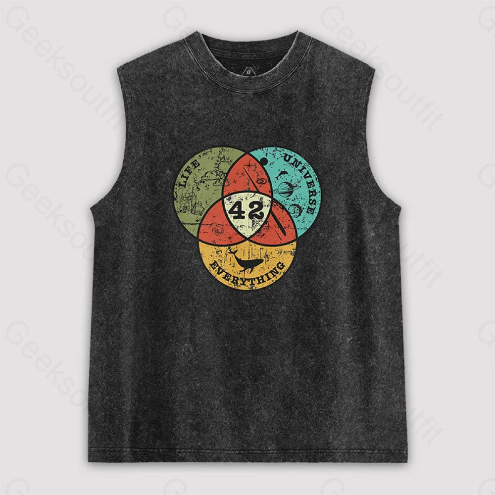 Life The Universe & Everything Unisex Washed Tank